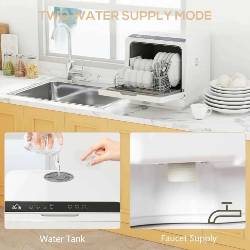 HOMCOM Multi-Program 6L Tabletop Dishwasher