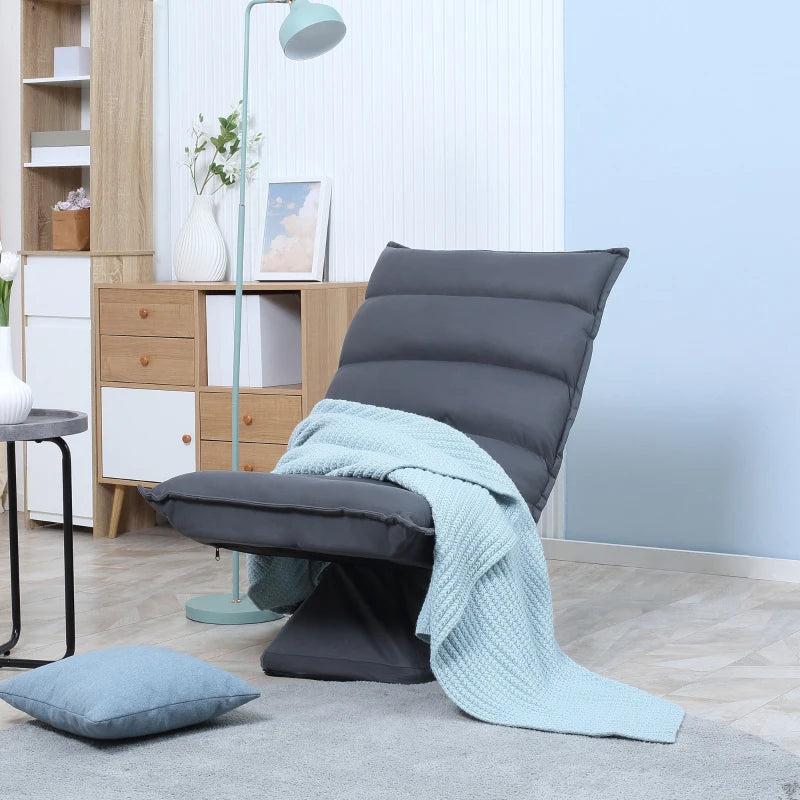 HOMCOM Chair, Swivel Seat, Tilted Backrest, Soft Padding, Breathable Cover, Dark Gray, 62 x 70 x 95cm