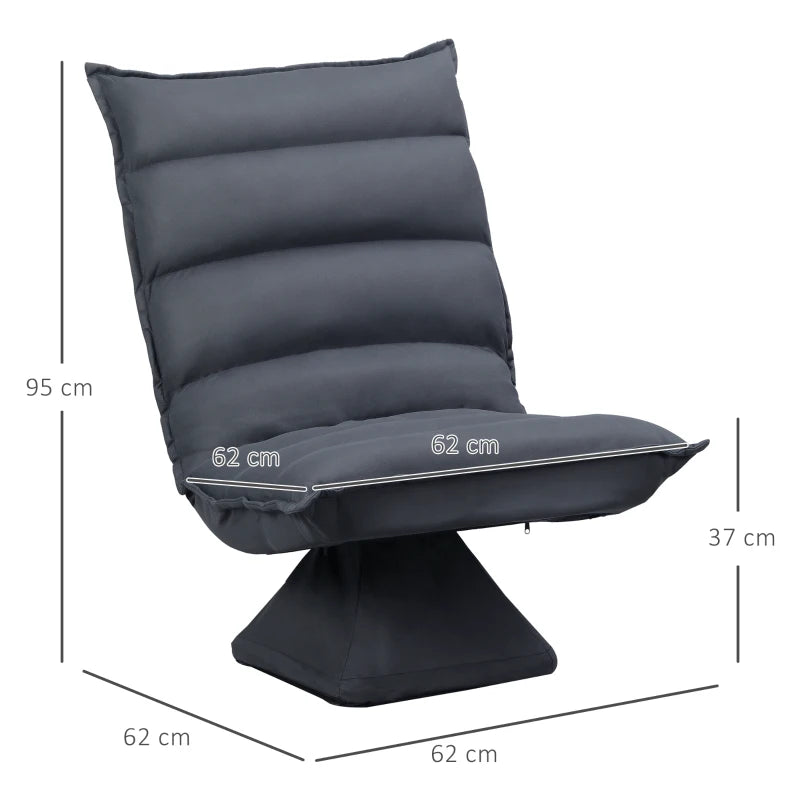 HOMCOM Chair, Swivel Seat, Tilted Backrest, Soft Padding, Breathable Cover, Dark Gray, 62 x 70 x 95cm