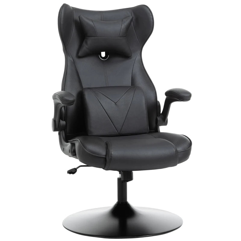 Vinsetto Swivel Video Game Chair Rocker Racing Style Office lesuire Chair Ergonomic Rocking Office Chair with Pedestal Base, Adjustable Armrest and Headrest