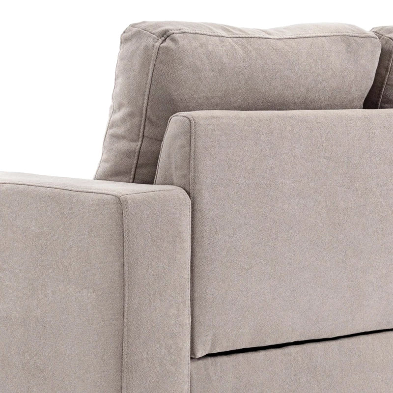 HOMCOM Linen Fabric L Shape Scandinavian Design Corner Sofa 193 cm for Living Room Apartment Small Space Light Gray