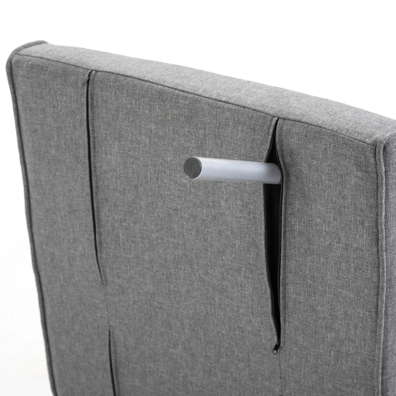 HOMCOM Sleeper Chair with Armrest 3-in-1 Sofa Bed Guest Bed Folding Mattress Folding Bed Chaise Longue Multifunction linen-like Polyester Gray 65 x 69 x 80 cm