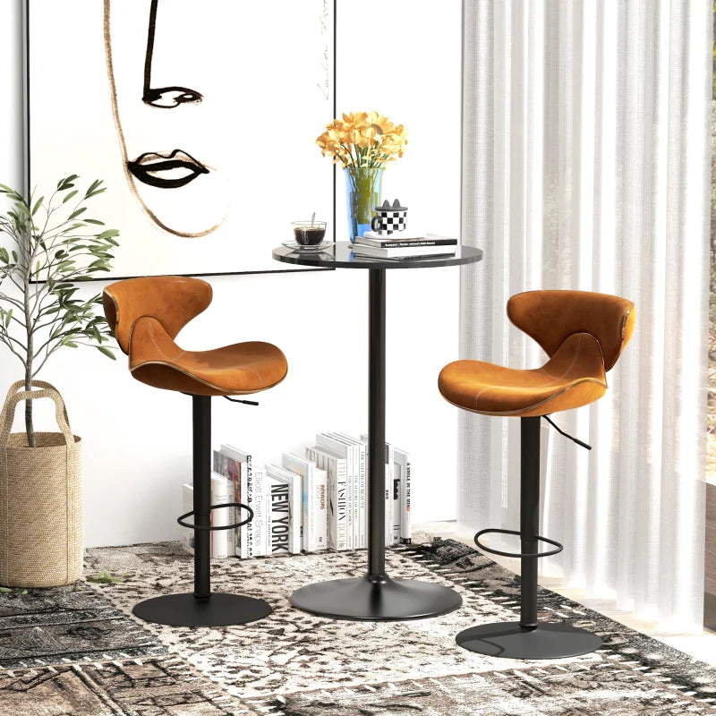 HOMCOM Bar Table High Table, Table for 2 People, 60 x 60 x 102 cm, Black