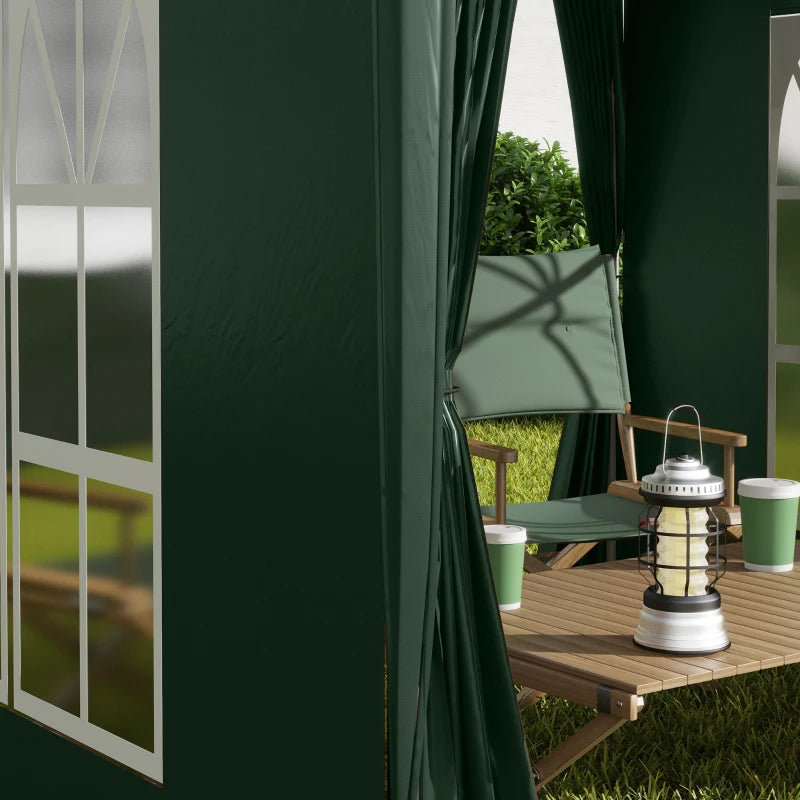 Outsunny 2 x 2m Pop Up Gazebo, w/Side Walls, Windows-Green