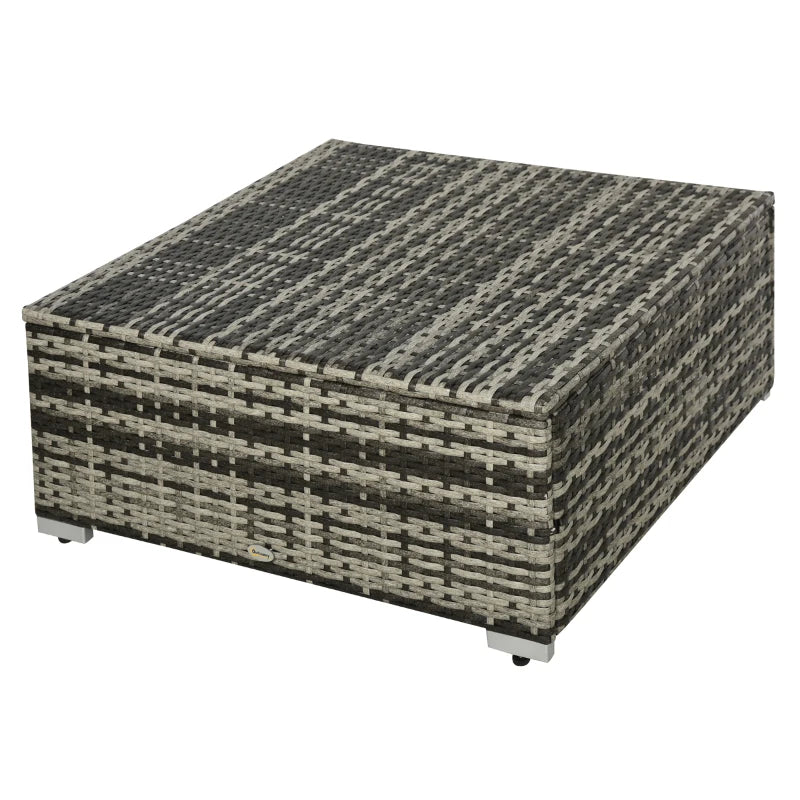 Outsunny 5 Pieces Rattan Sofa Set Wicker Sectional Furniture Cushion Grey Garden