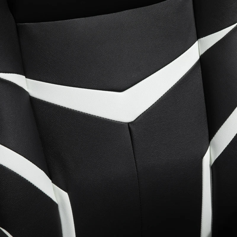 Vinsetto Gaming Chair Ergonomic Computer Chair with Adjustable Height Pedestal Base, Home Office Desk Chair PVC Leather Exclusive Swivel Chair Black