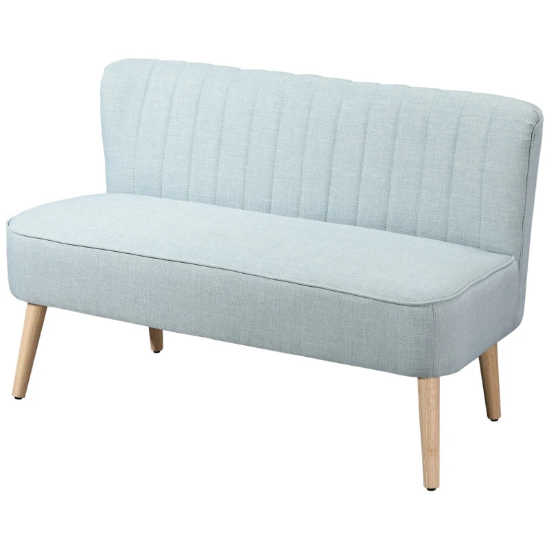 HOMCOM 2-Seater Sofa, soft padding, easy-care cover, up to 150 kg, 117 x 56.5 x 77 cm, Light Green