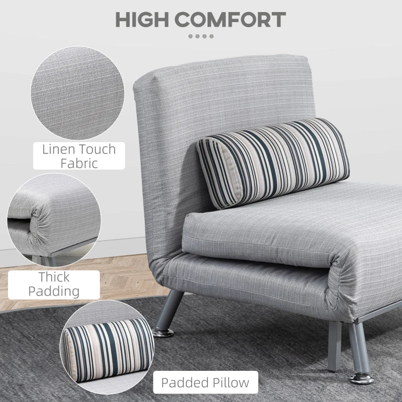 HOMCOM Futon Sofa Bed 1 Person Sleeper Foldable Portable Pillow Lounge Couch Furniture