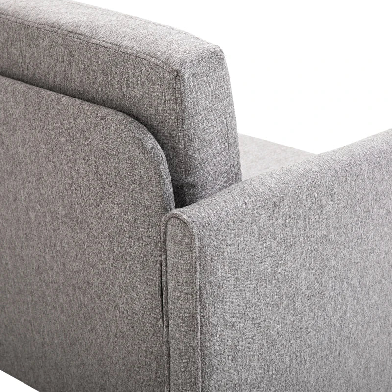 HOMCOM Double Seat Sofa 2 Seater Compact Loveseat Couch Linen Upholstery Armrest Living Room Furniture