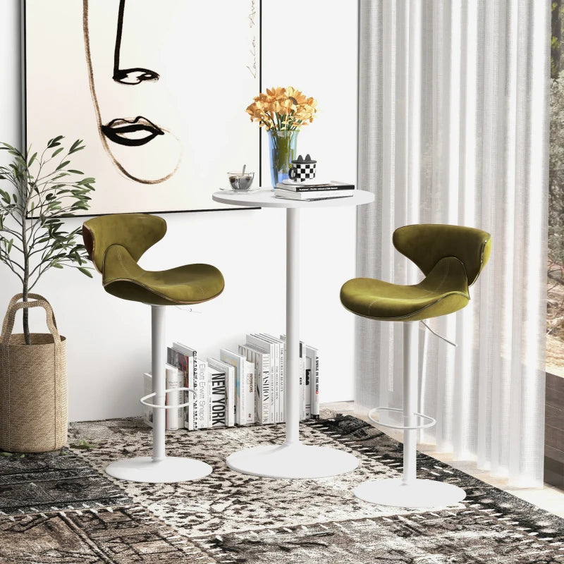 HOMCOM Bar Table High Table, Table for 2 People, 60 x 60 x 102 cm, White