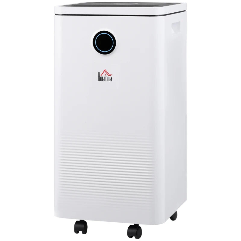 HOMCOM 10L/Day Dehumidifier with 2.5L Water Tank, Digital Display, Intelligent & Sleep Mode, 24H Timer, Laundry Clothes Drying, for Home and Large Room Basement