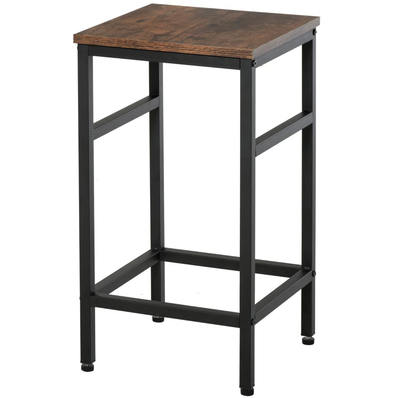 HOMCOM Industrial Rectangular Bar Table Set with 4 Stools for Dining Room, Kitchen, Dinette