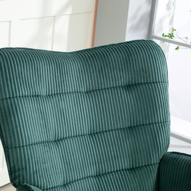 HOMCOM Rocking Chair, Beechwood Rockers, Thick Padding, Dark Green, up to 120 kg
