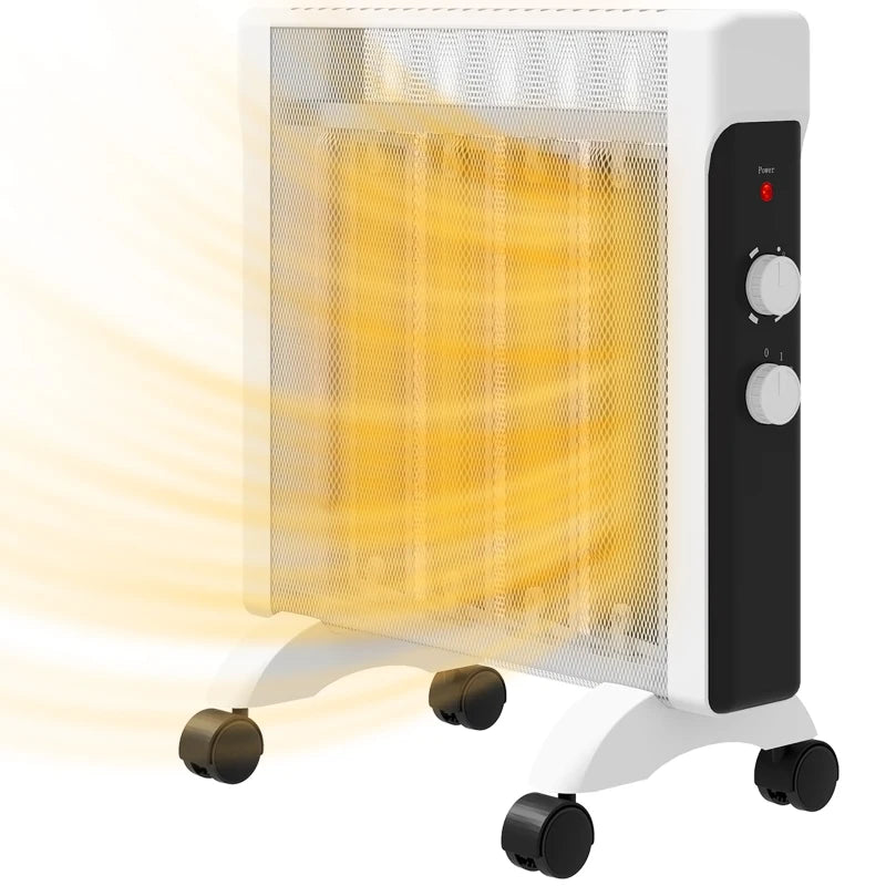 HOMCOM 2kW Electric Heater, 10-45°C Temperature - White