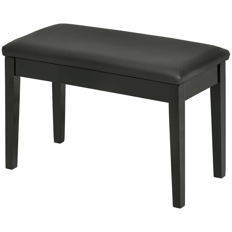 HOMCOM Piano Bench, Piano Stool for 1 Person, Padded, Black Wooden Legs