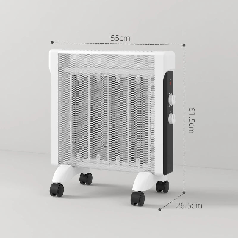HOMCOM 2kW Electric Heater, 10-45°C Temperature - White
