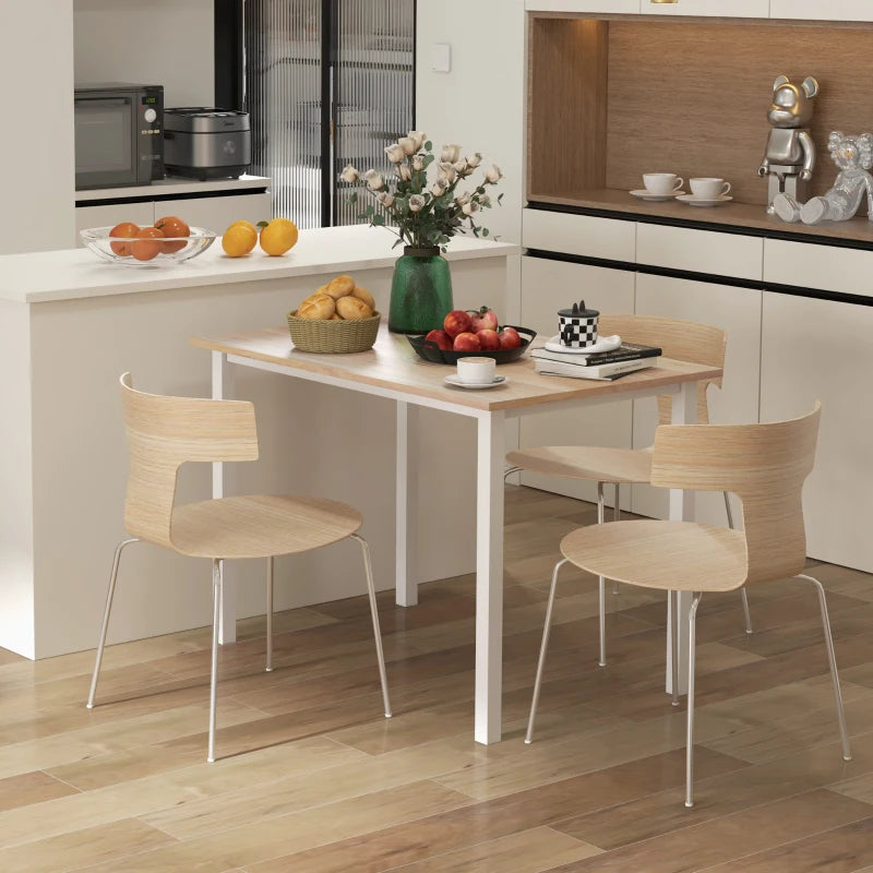 HOMCOM Extendable Dining Table Modern Design Kitchen Table with Large Tabletop Seats 6 Steel Frame Dark Brown