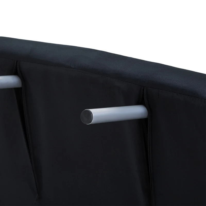 HOMCOM Convertible 1 Seater Armchair Sofa Bed Removable Grand Comfort Cushion Metal Armrest Feet Suede Black