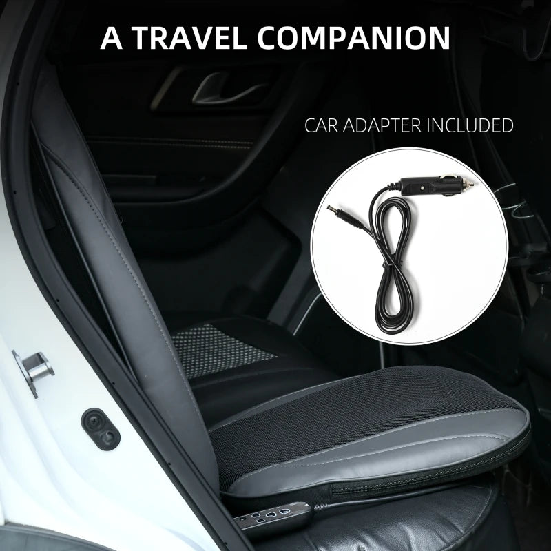 HOMCOM Shiatsu Back Massager for Neck, Massage Chair with Deep Tissue Kneading, Heating and Remote, Massage Cushion with Vibrating Points for Home Office and Car, Black