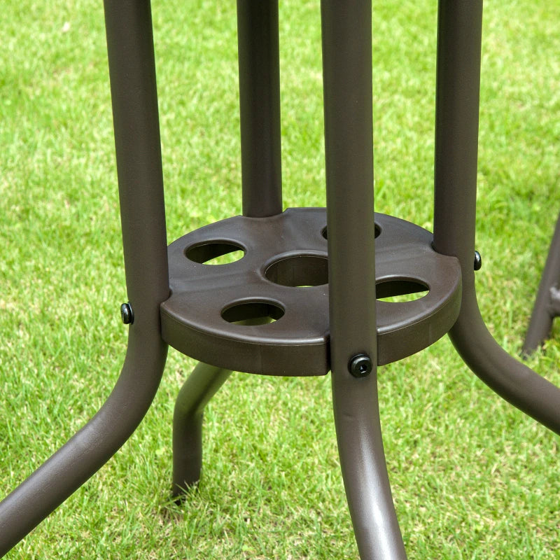 Outsunny 6 Pcs Bistro Set, Texteline-Black