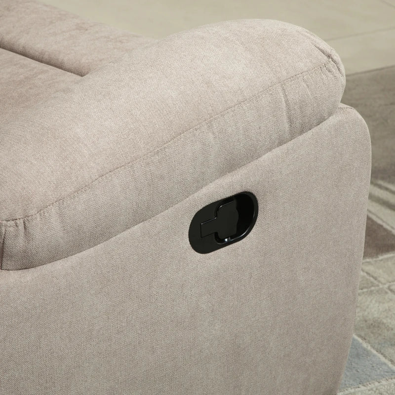 HOMCOM Manual Recliner Armchair, w/Metal Base Upholste Chair w/ArmrestAccent Chairfor Bedroom Dorm OfficeBeige