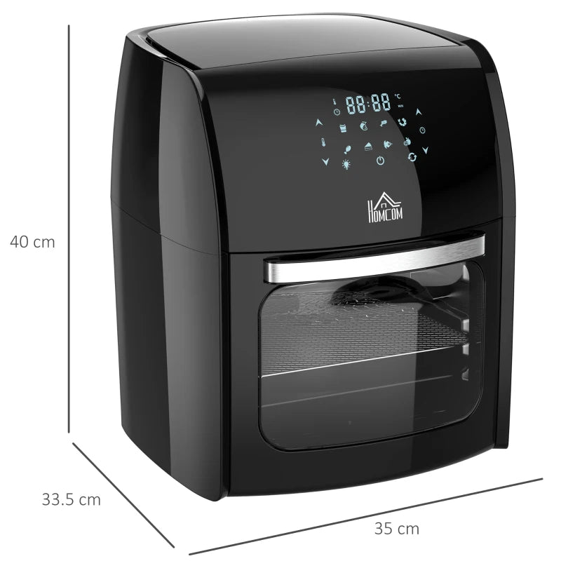 HOMCOM 1800W 8 in 1 Multifunctional Digital Air Fryer Oven with Roast, Broil, Bake, Dehydrate, Air Fry, 8 Presets, Rapid Air Circulation and 60-Minute Timer, 12L, Black
