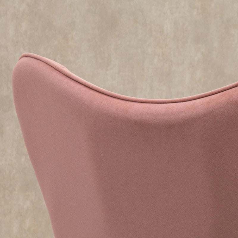 HOMCOM Rocking Chair with Steel Frame Upholstered Relax Chair Armchair Lounge with Padded Seat Velvety Polyester Rubberwood Metal Pink + Natural 65 x 70 x 96 cm