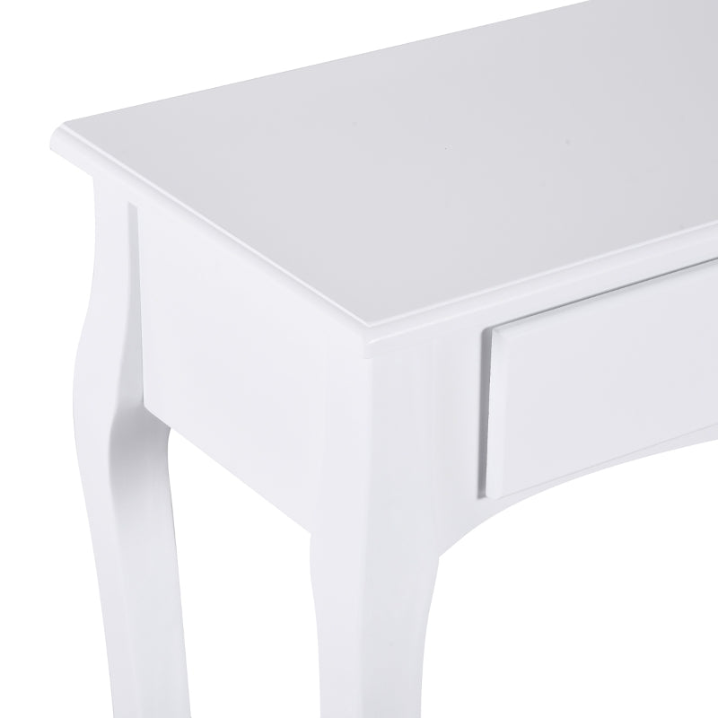 HOMCOM Console Table Modern Sofa Side Desk with Storage Shelves Drawers for Living Room Entryway Bedroom Ivory White