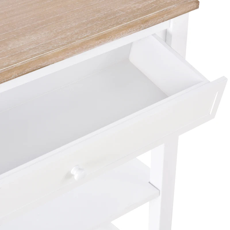 HOMCOM Console Table Hallway Side Desk 1 Drawer 2 Shelves Worktop Handle Retro Elegant Style Home Display Storage for Bedroom Livingroom