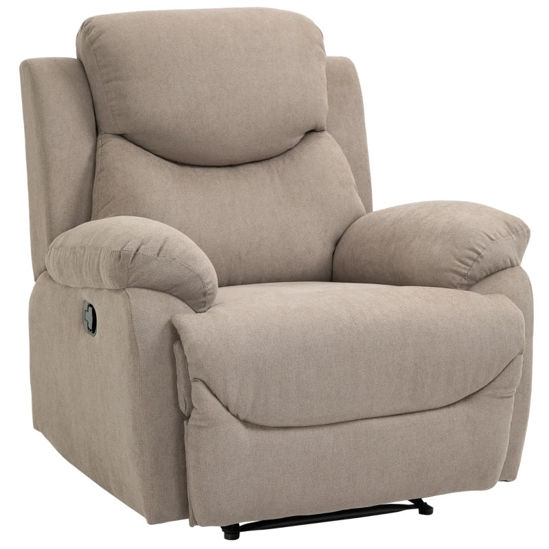 HOMCOM Manual Recliner Armchair, w/Metal Base Upholste Chair w/ArmrestAccent Chairfor Bedroom Dorm OfficeBeige
