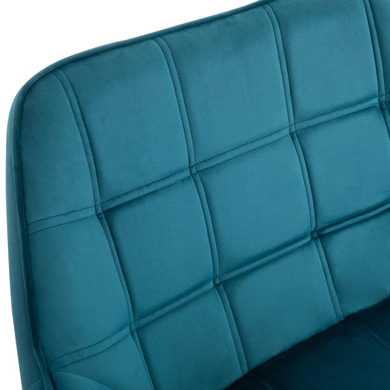 HOMCOM Blue Accent Chair, Velvet, Luxury Iron Frame for Bedroom/Living room