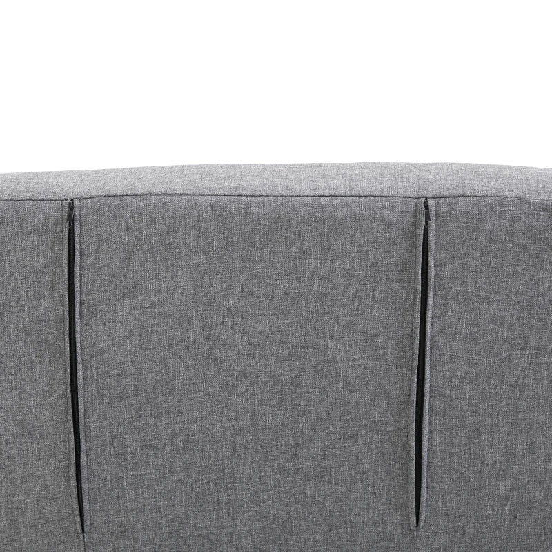 HOMCOM Sleeper Chair with Armrest 3-in-1 Sofa Bed Guest Bed Folding Mattress Folding Bed Chaise Longue Multifunction linen-like Polyester Gray 65 x 69 x 80 cm