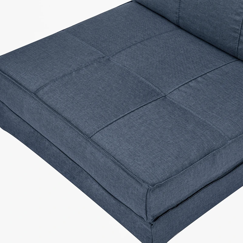 HOMCOM Floor Sofa Folding Sleeper Chair Floor Seat 5-position Adjustable Folding Chair Sleeper Sofa Bed Single Sofa Dark Blue 61 x 73 x 58 cm