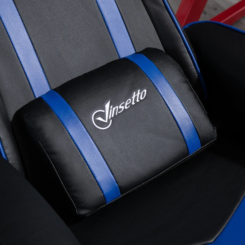 Vinsetto Gaming Recliner Ergonomic Chair w/ footstool - black/blue