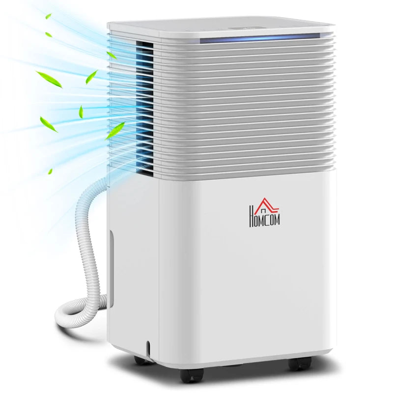 HOMCOM 10L/Day 2000ML Portable Quiet Dehumidifier for Home Laundry Room Bedroom Basement, Electric Moisture Air De-Humidifier with 3 Modes