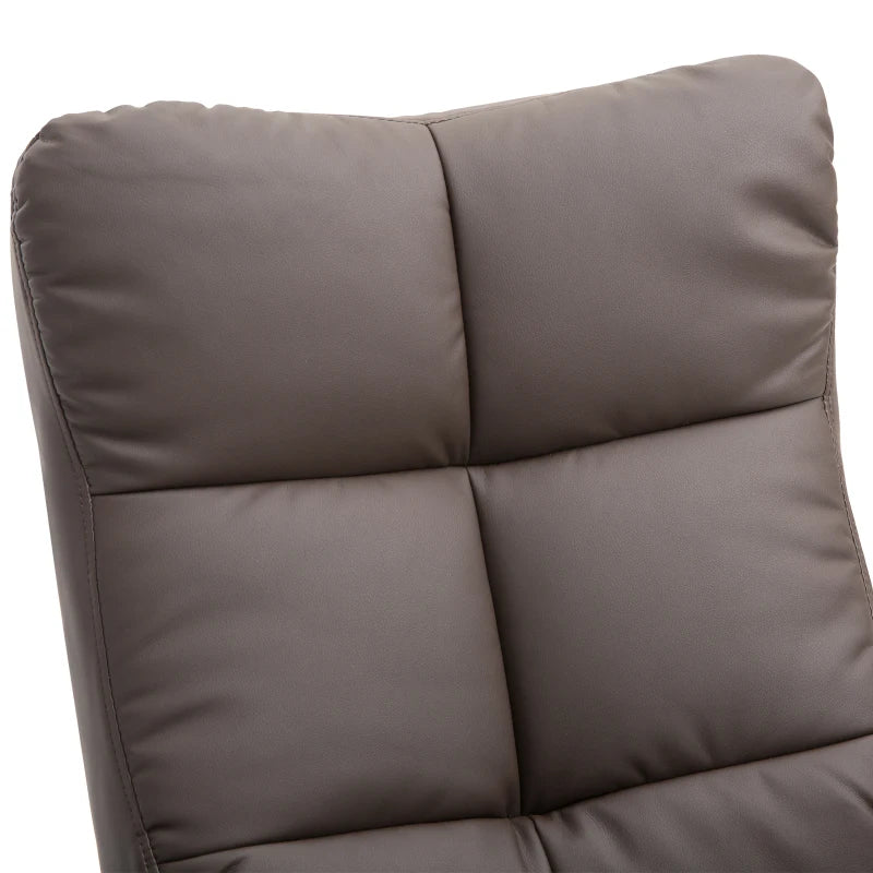 HOMCOM Relax Armchair with Footstool, Storage, Padded TV Chair with Reclining Function, 360° Swivel TV Chair for Bedroom, Living Room, Artificial Leather, Brown
