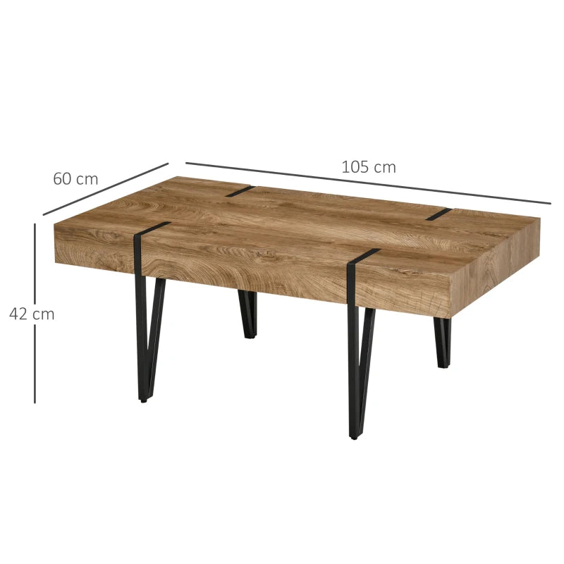 HOMCOM Coffee Table in Industrial Design 105 cm x 60 cm x 42 cm Black + Brown