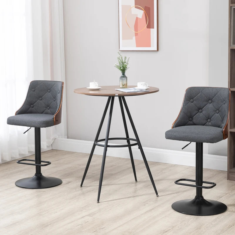 HOMCOM Round Bar Table with Fixed Tabletop and Steel Legs, Circular Cocktail Table for Dining Room, Home Bar