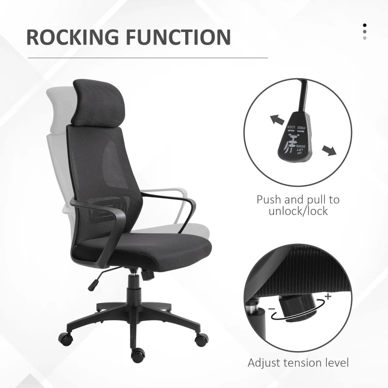 Vinsetto Ergonomic Mesh Office Chair Black