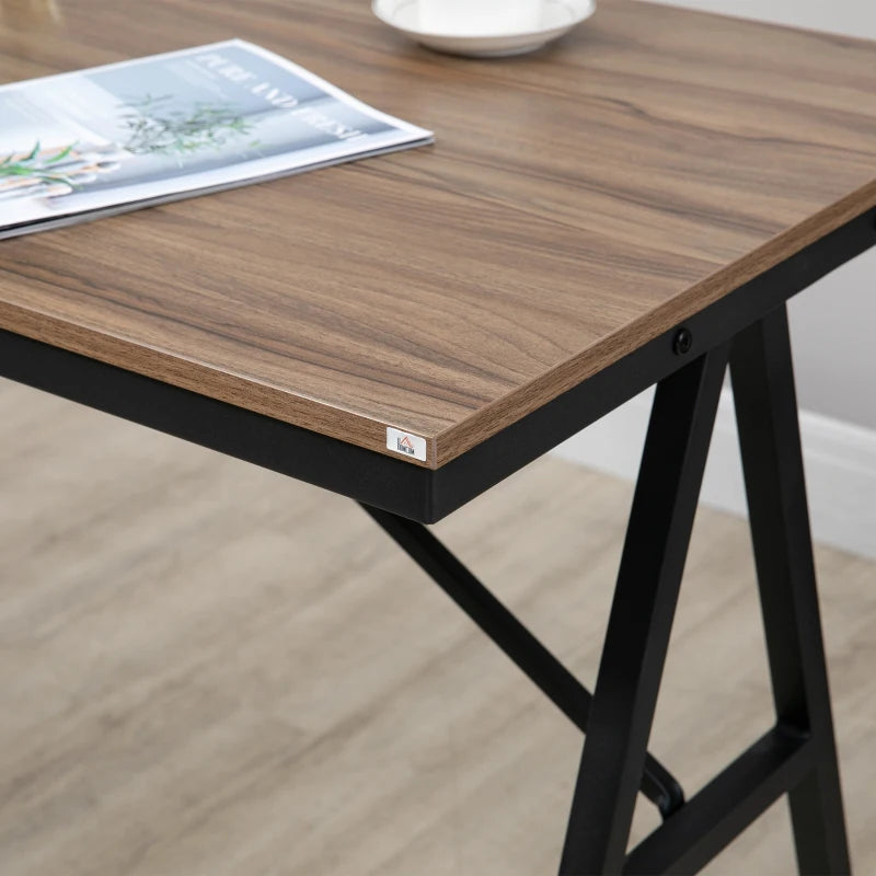HOMCOM Bar Table with Bar Stools in Industrial Design, Button Tufting, 120 cm x 60 cm x 91 cm, Gray + Black