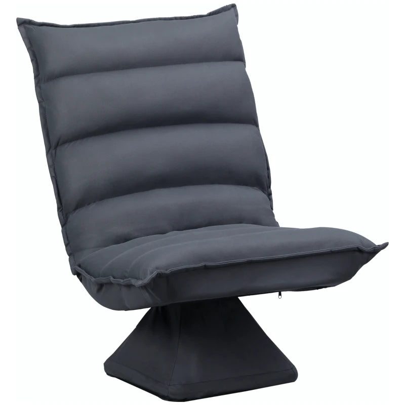 HOMCOM Chair, Swivel Seat, Tilted Backrest, Soft Padding, Breathable Cover, Dark Gray, 62 x 70 x 95cm