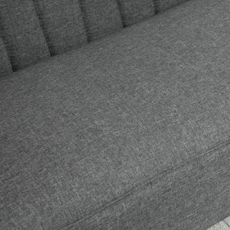 HOMCOM 2-Seater Sofa, soft padding, easy-care cover, up to 150 kg, 117 x 56.5 x 77 cm, Dark Grey