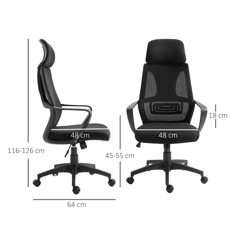 Vinsetto Ergonomic Mesh Office Chair Black