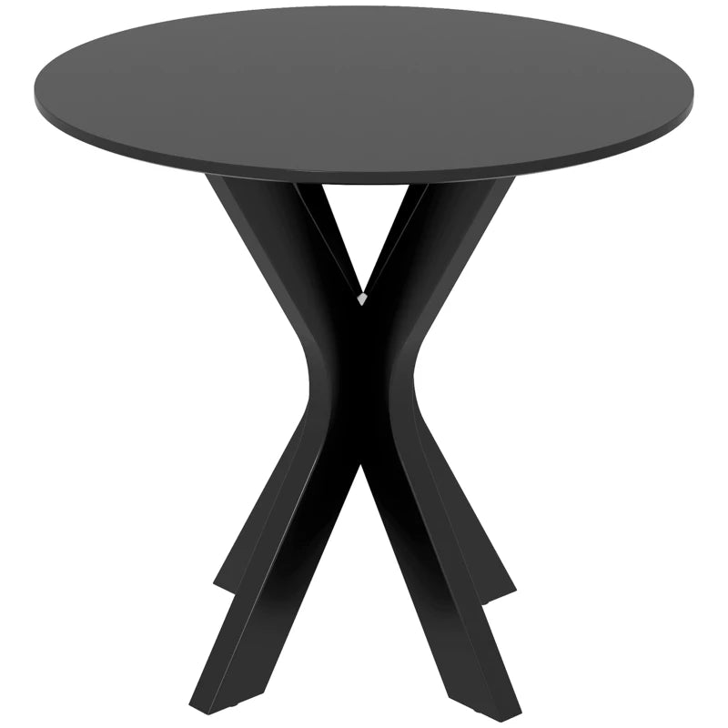 HOMCOM Dining Table Kitchen Table Round Table, Modern Design, 78 cm x 78 cm x 75 cm, Black