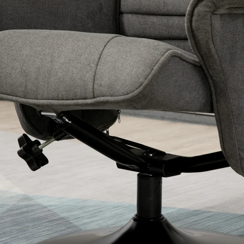 HOMCOM Recliner with Footstool, Adjustable Backrest, 69 cm x 71 cm x 104 cm, Dark Gray + Black