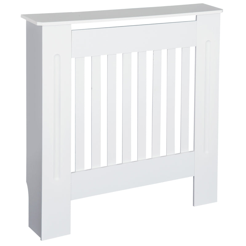 HOMCOM Freestanding Radiator Cover, Vertical Slatted MDF Slim Protective Cabinet Shelving for Radiator, 78L x 19W x 81H