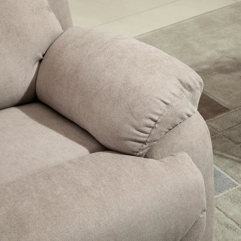 HOMCOM Manual Recliner Armchair, w/Metal Base Upholste Chair w/ArmrestAccent Chairfor Bedroom Dorm OfficeBeige