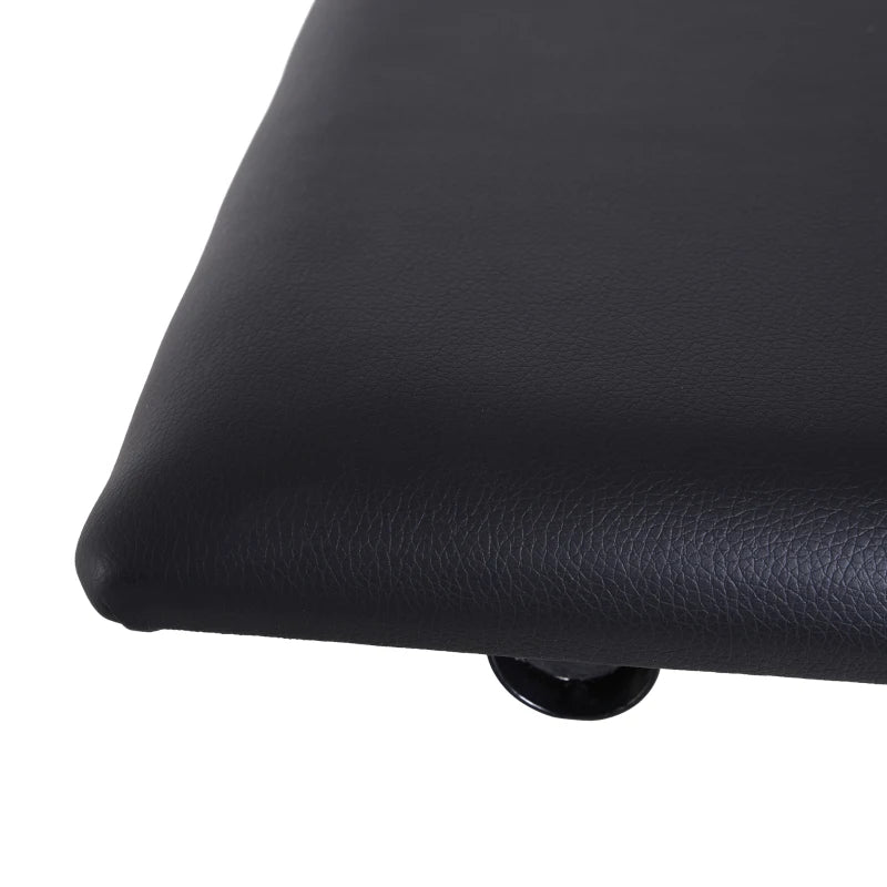 HOMCOM Foldable Keyboard Stool Padded Seat X Frame Chair Adjustable Height Piano Bench Black