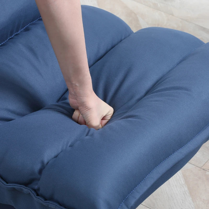 HOMCOM Lazy Swivel Floor Chair 360° with Adjustable Reclining Backrest Padded Design 62 x 70 x 95 cm Blue