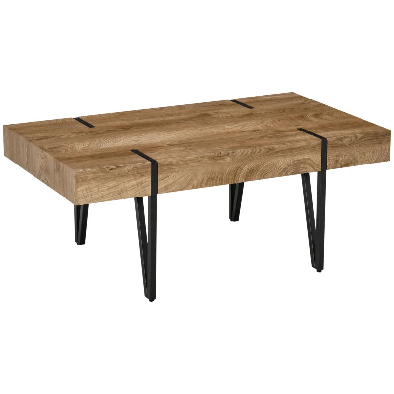 HOMCOM Coffee Table in Industrial Design 105 cm x 60 cm x 42 cm Black + Brown